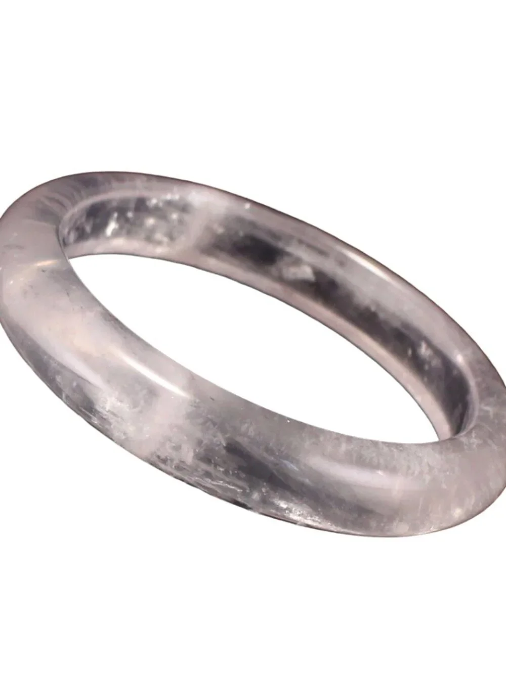Natural Rose Quartz Bangle 54.59g 62.5mm ID Mozambique Pink Gemstone Certified